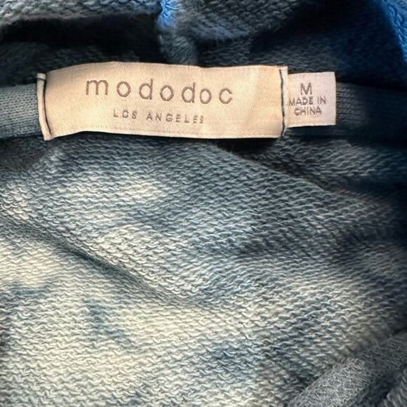 Mododoc Women’s Medium 2 Piece Hoodie Jogger Set in Teal and White Tie Dye - Picture 4 of 9